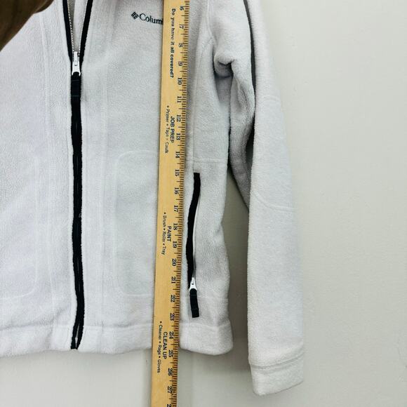 Columbia Women's White Full Zip Fleece Jacket Funnel Collar Size Small - Picture 6 of 8